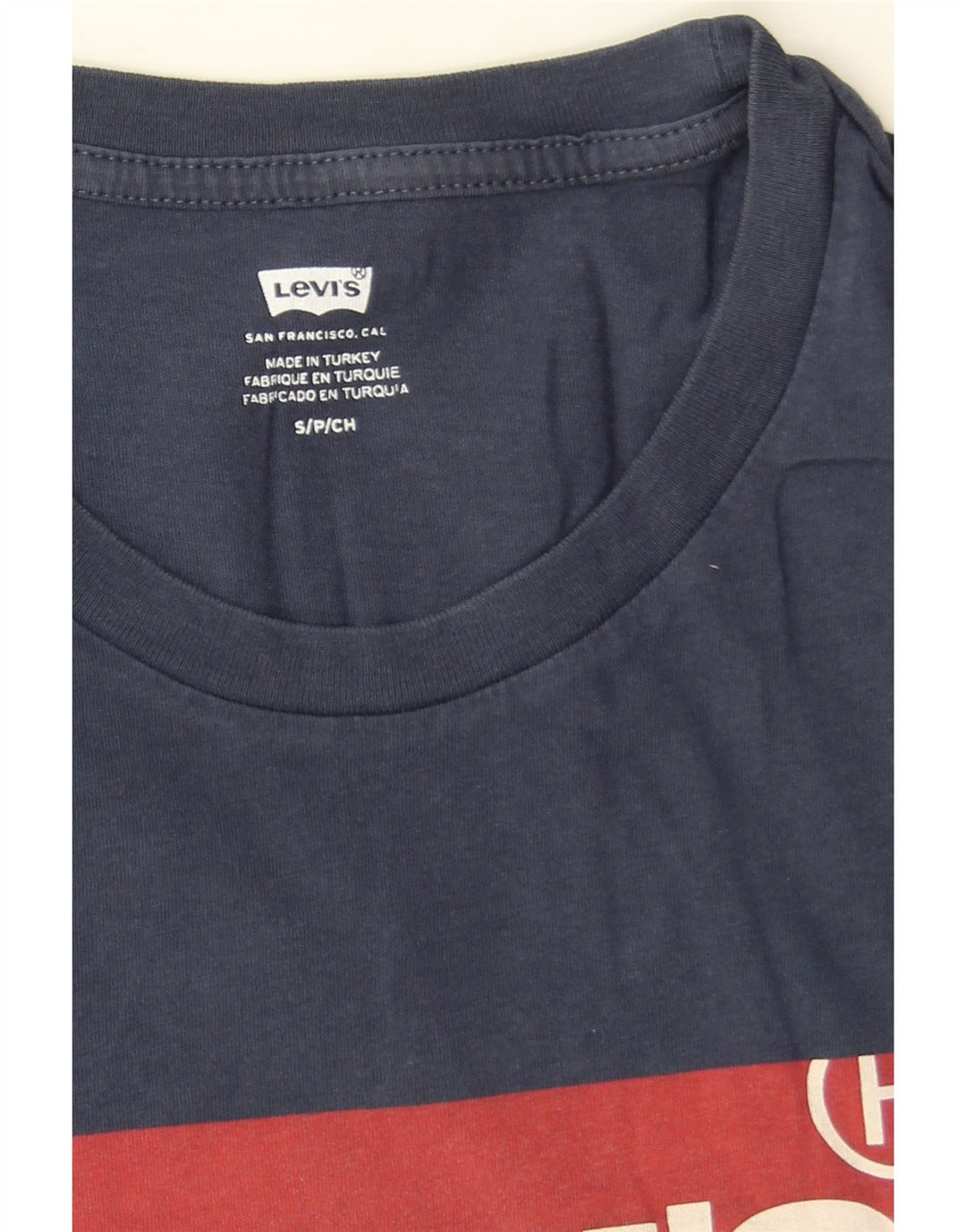 Levi's Grafisk T-shirt top til mænd, lille marineblå bomuld