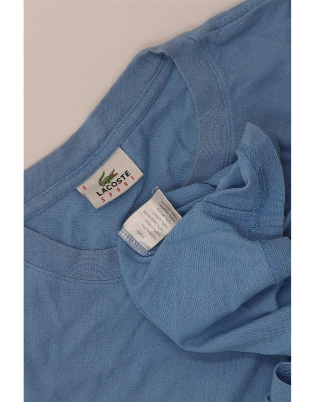 Lacoste Herre T-Shirt Top Størrelse 4 Medium Blå Bomuld