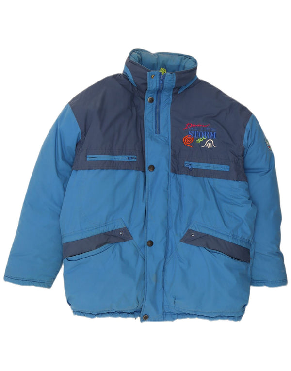 Diadora Herre Hætte Loose Fit Skijakke UK 42 XL Blå Colourblock
