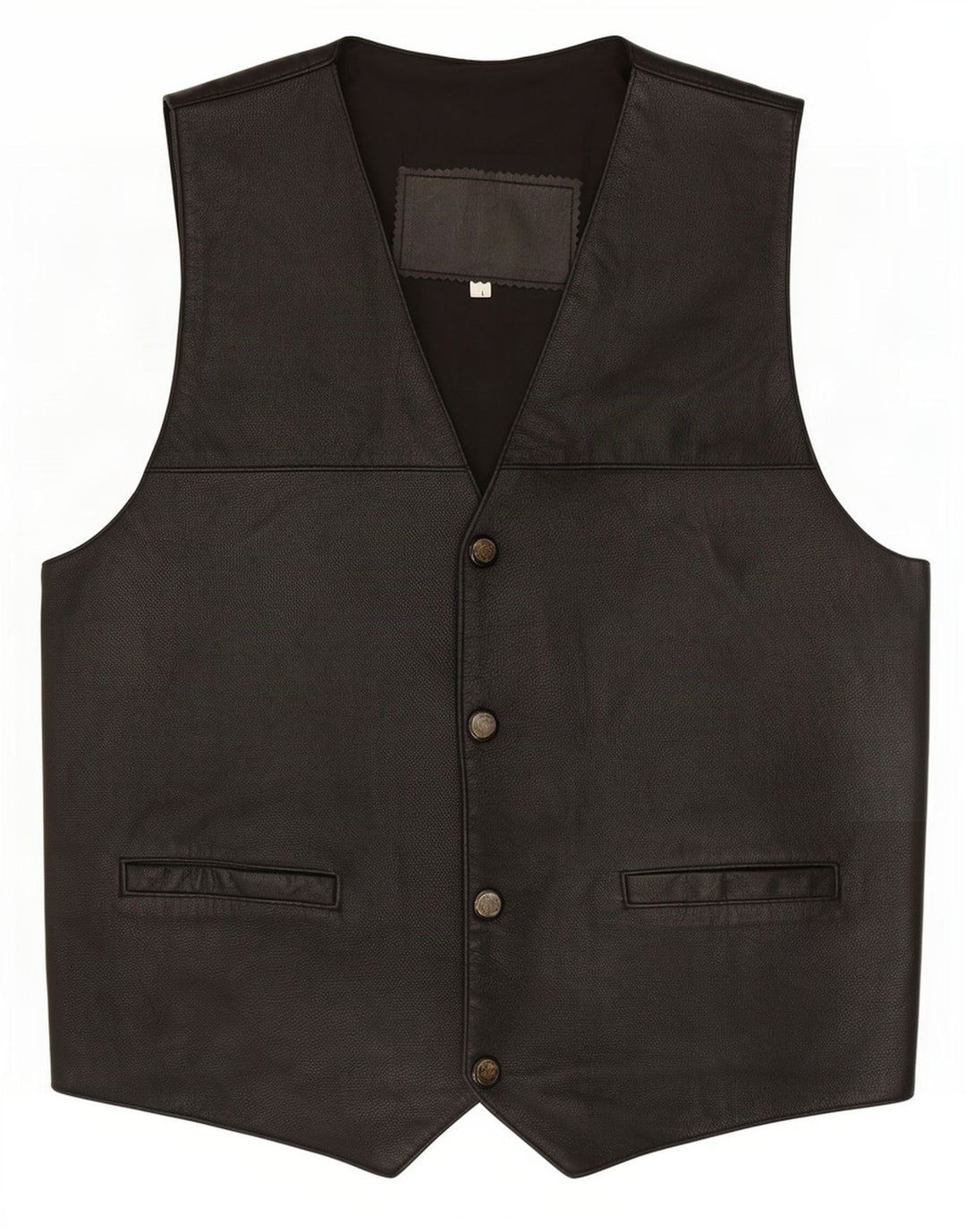 Vintage herre læder vest, stor sort