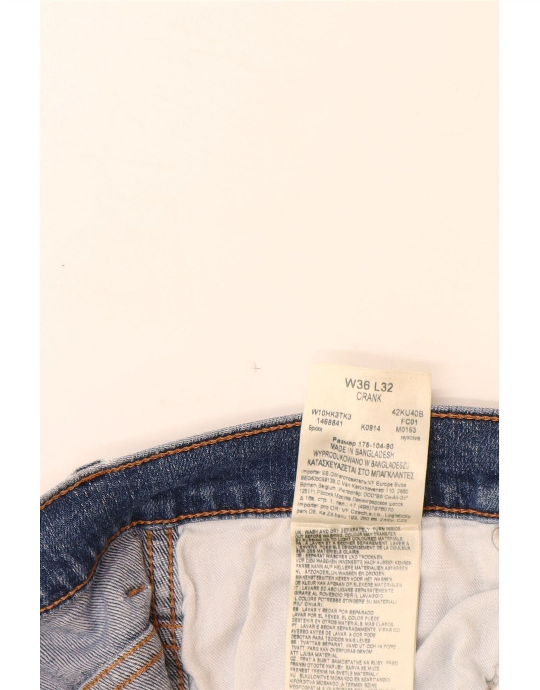 WRANGLER Dame Crank Straight Jeans W36 L32 Blå Bomuld