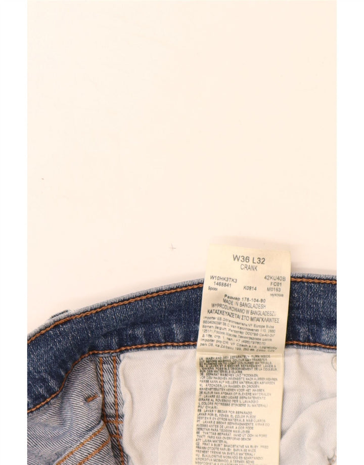 WRANGLER Dame Crank Straight Jeans W36 L32 Blå Bomuld