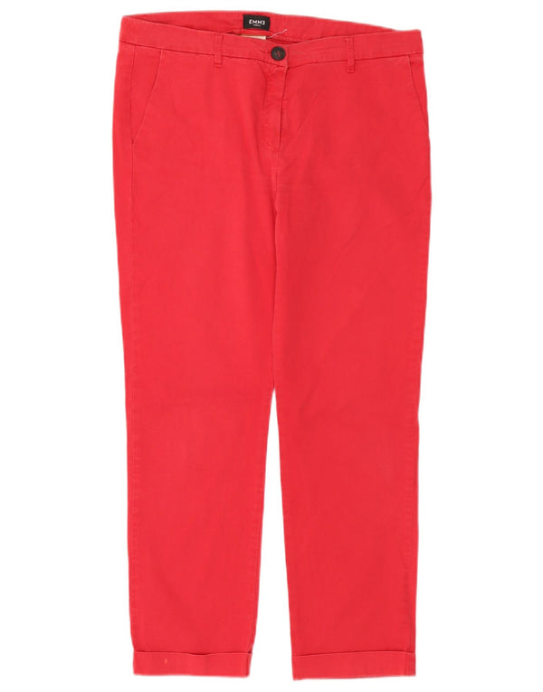Marella Dame EMME Straight Cropped Trousers UK 12 Medium W32 L26 Red
