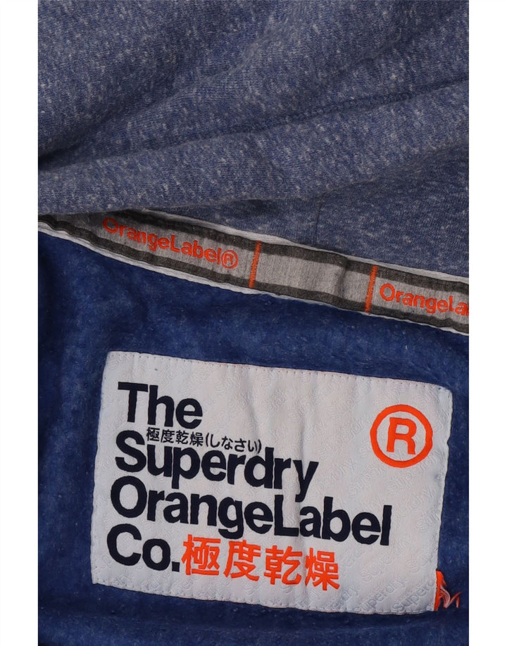 Superdry hættetrøje til kvinder med lynlås UK 14 Medium Blue Flecked