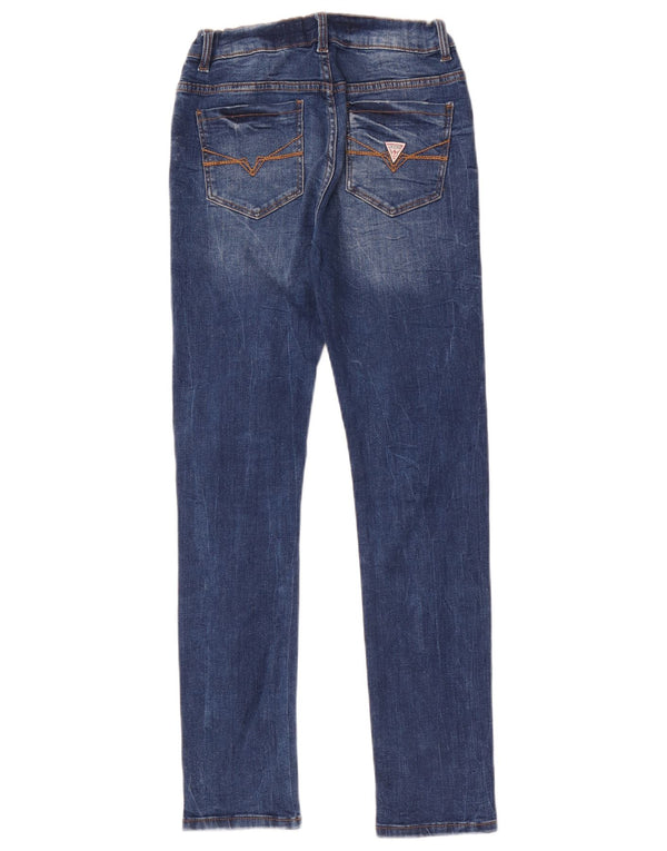 Guess Girls Distressed Skinny Jeans 11-12 år W24 L28 Blå
