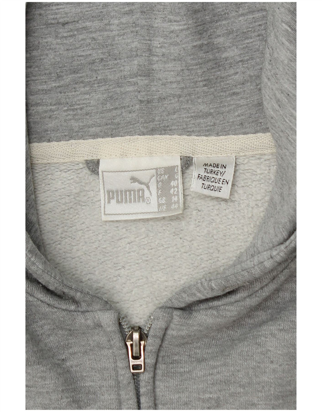 Puma hættetrøje med lynlås til kvinder UK 14 Medium Grey Flecked
