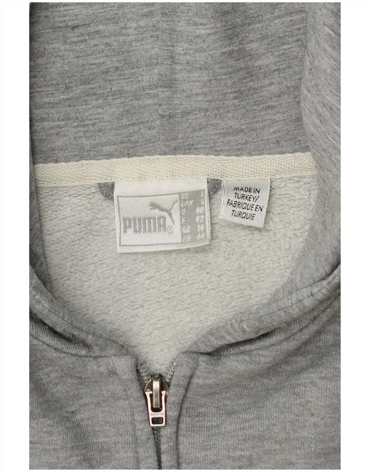 Puma hættetrøje med lynlås til kvinder UK 14 Medium Grey Flecked