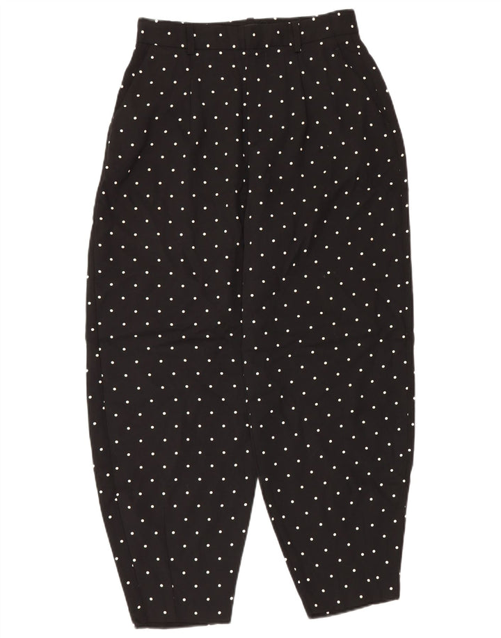 Zara Dame Harem Bukser Small W26 L26 Sort Polka Dot