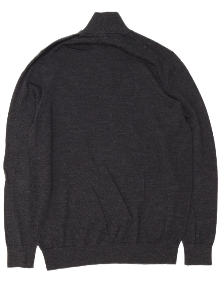 Marks & Spencer Herre Autograph Zip Neck Jumper Sweater Medium Grey