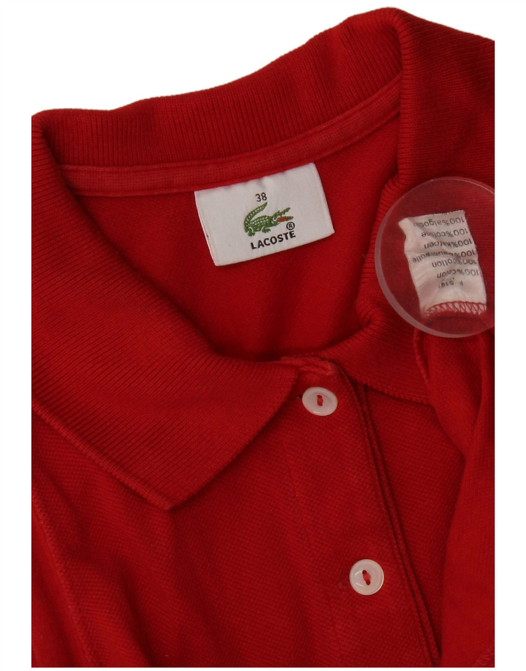 Lacoste ærmeløs poloshirt til kvinder størrelse 38 Medium rød bomuld