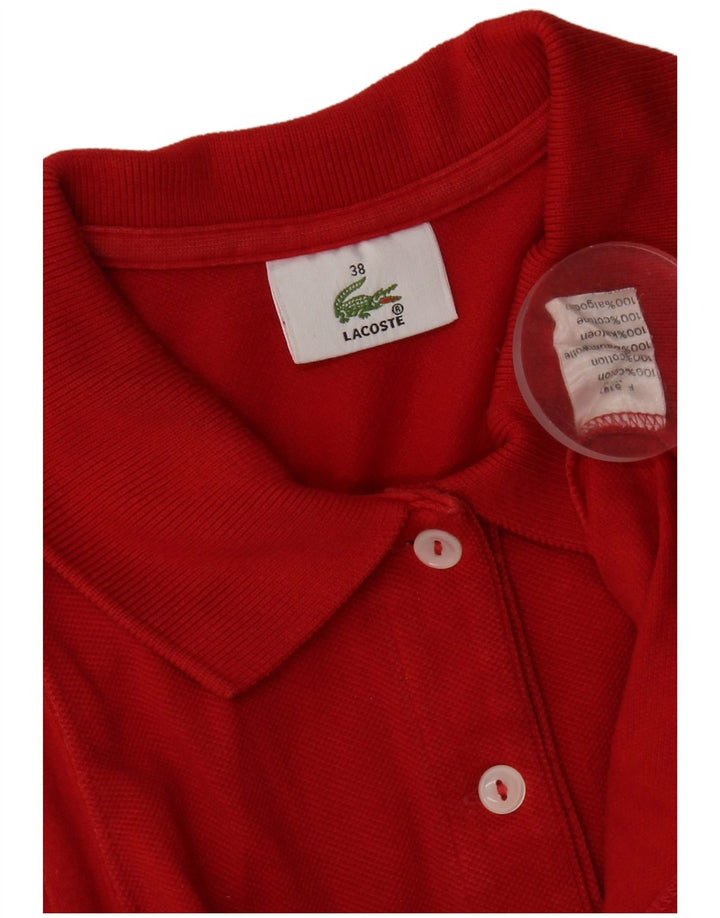 Lacoste ærmeløs poloshirt til kvinder størrelse 38 Medium rød bomuld