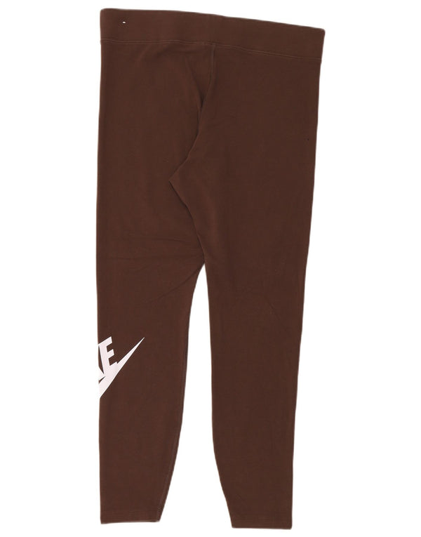 Nike grafiske leggings til kvinder UK 18 XL brun bomuld