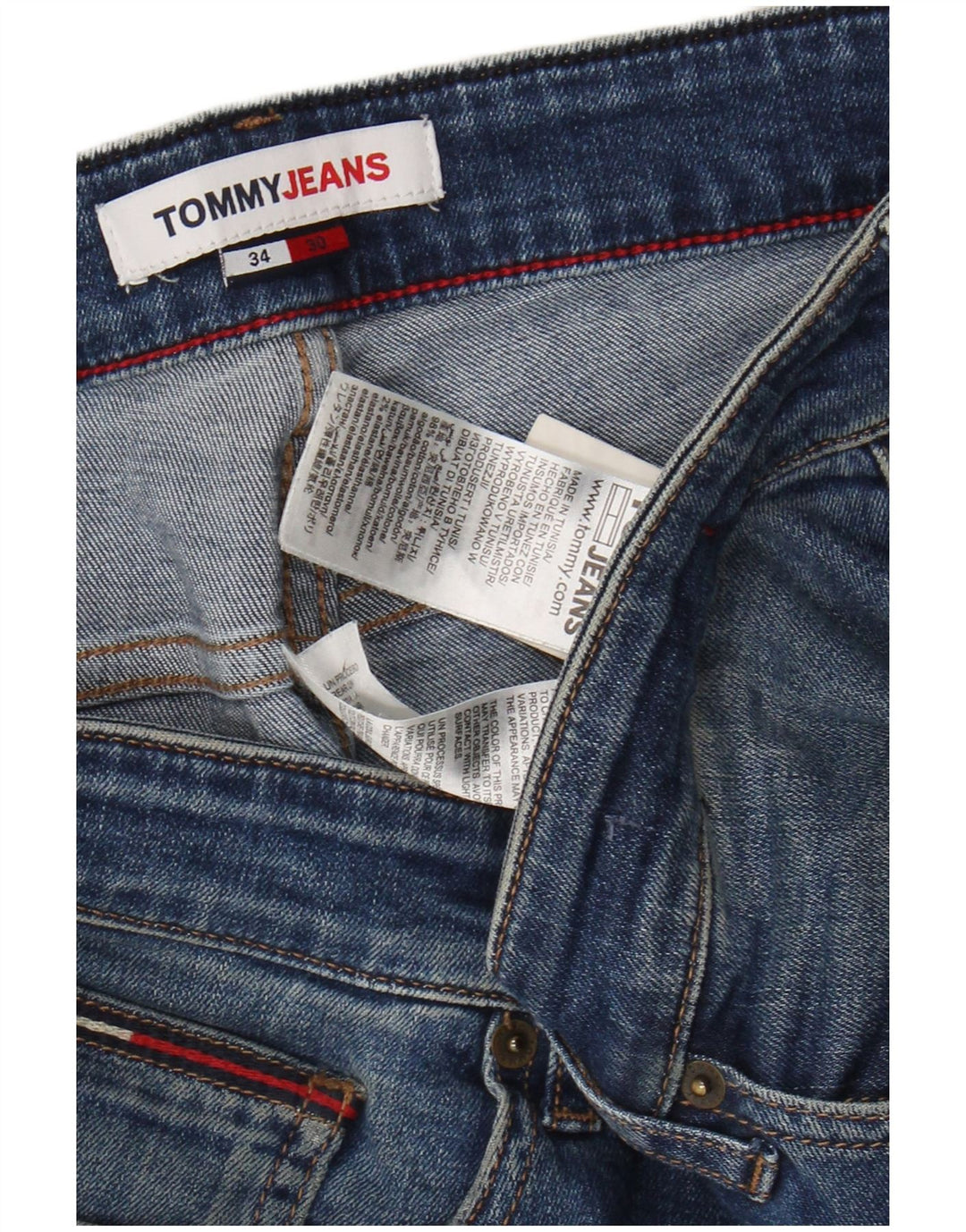 TOMMY HILFIGER Slim Jeans til mænd W34 L27 blå bomuld
