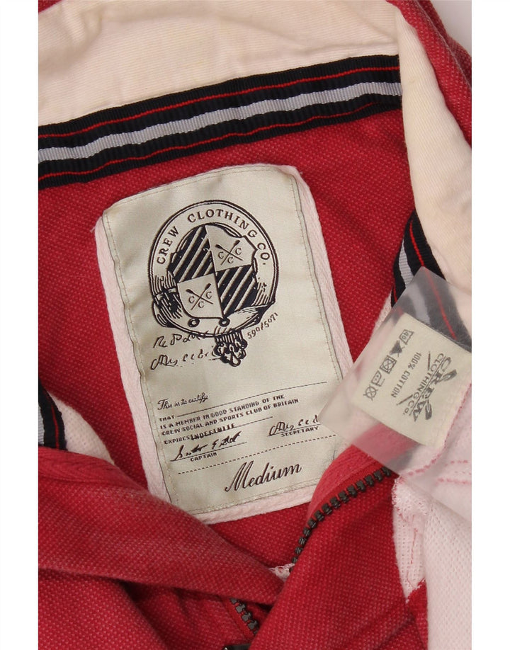 Besætningstøj Herre lynlåshals Rugby Polo Shirt Medium Rød Bomuld