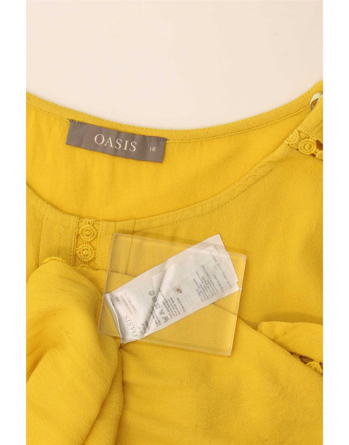 Oasis Dame Tunika Top UK 10 Small Yellow Viscose