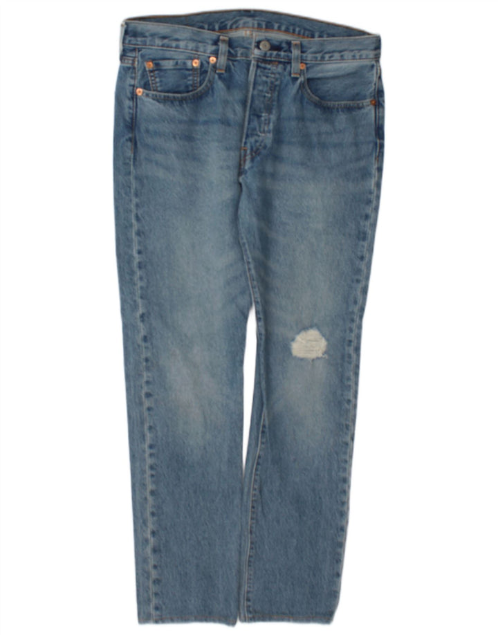 Levi's Herre 501 Straight Jeans W32 L30 Blå Bomuld