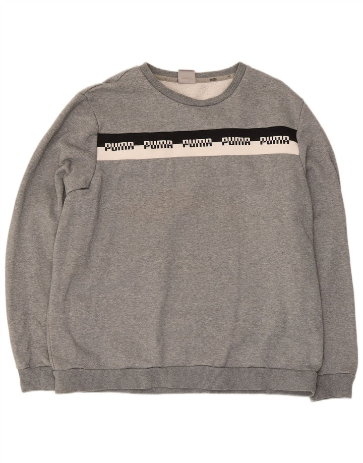 Puma Sweatshirt til mænd XL Grå Flecked Bomuld