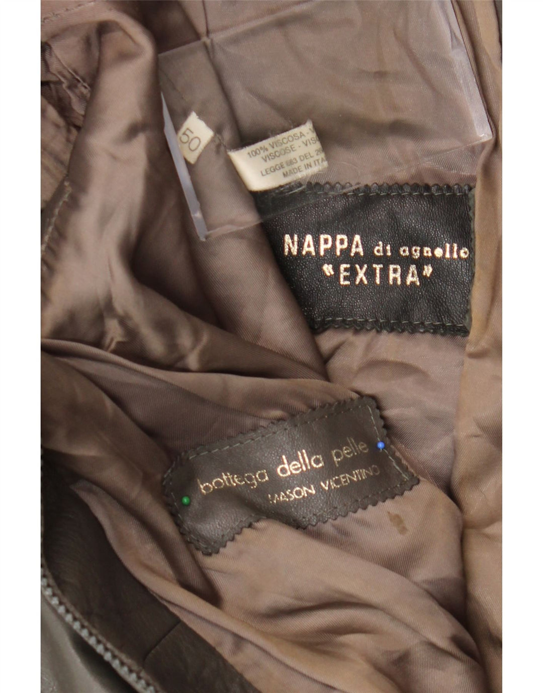 VINTAGE Læderjakke til mænd IT 50 Stor brunt læder