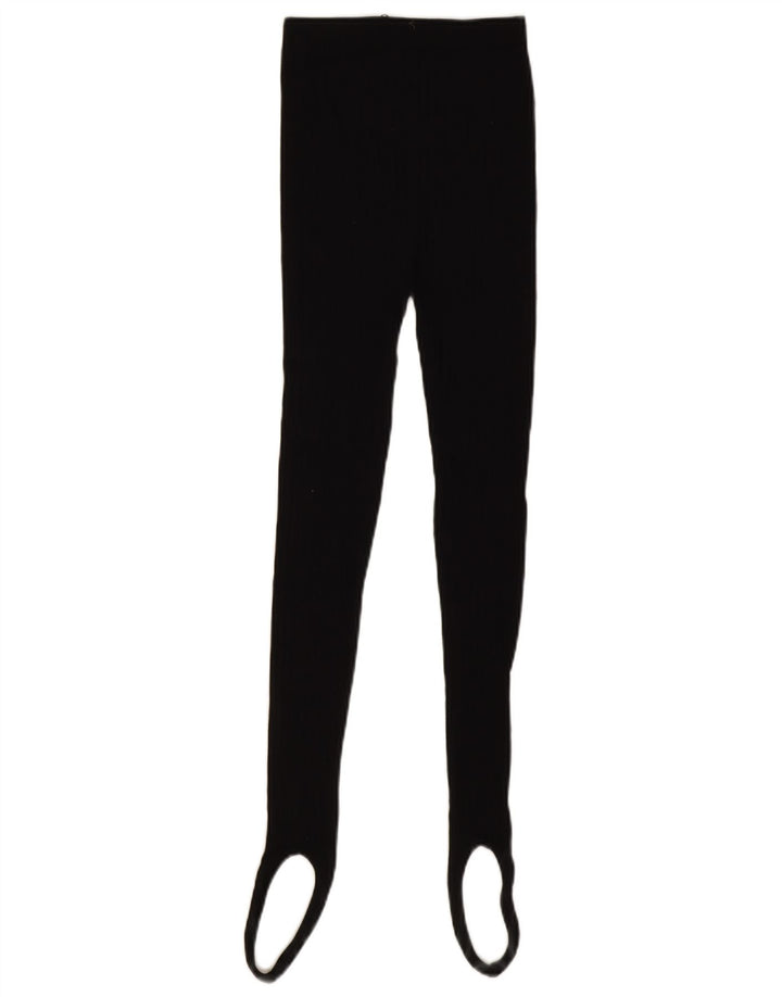 Zara Dame Stigbøjle Leggings UK 12 Medium Sort Bomuld