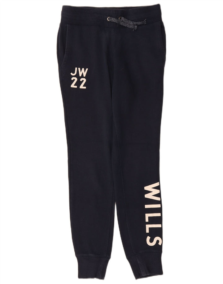 JACK WILLS Grafisk træningsdragt til kvinder Joggers UK 8 Small Navy Blue