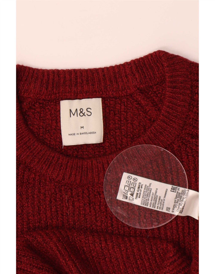 Marks & Spencer Herretrøjetrøje med rund hals, medium Bourgogne polyamid