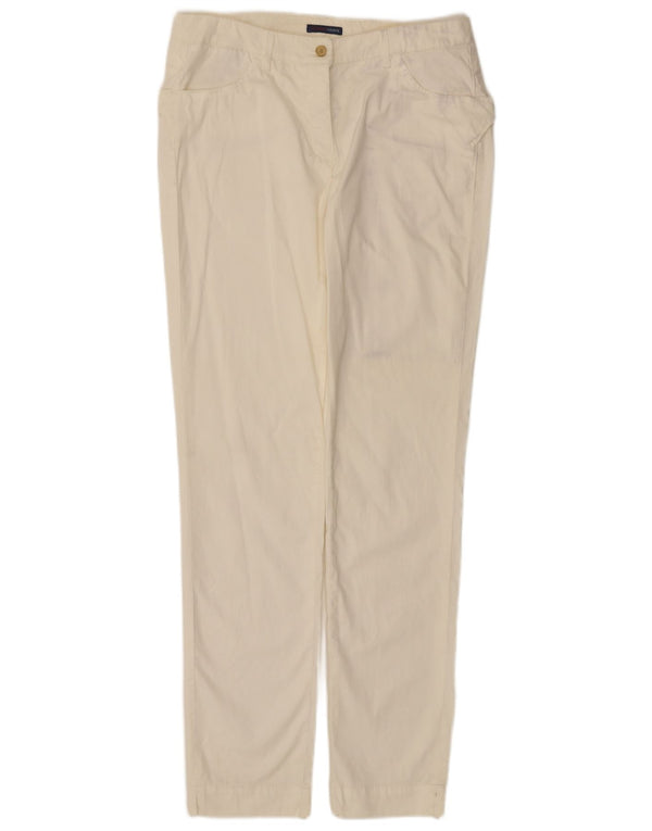 Trussardi Womens Slim Fit Casual Trousers IT 46 Large W32 L31 Off White