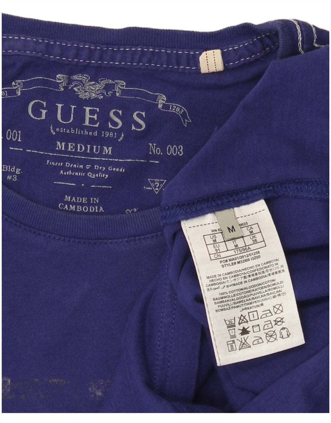 Guess Herre grafisk T-shirt Top Medium Lilla Bomuld