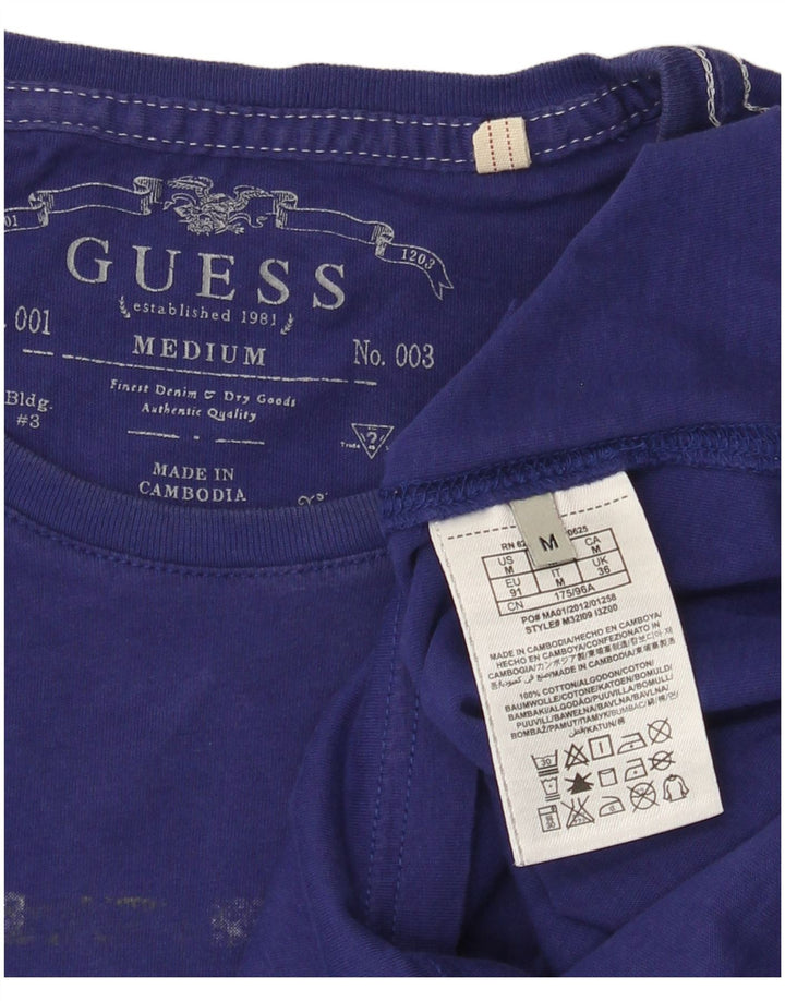 Guess Herre grafisk T-shirt Top Medium Lilla Bomuld