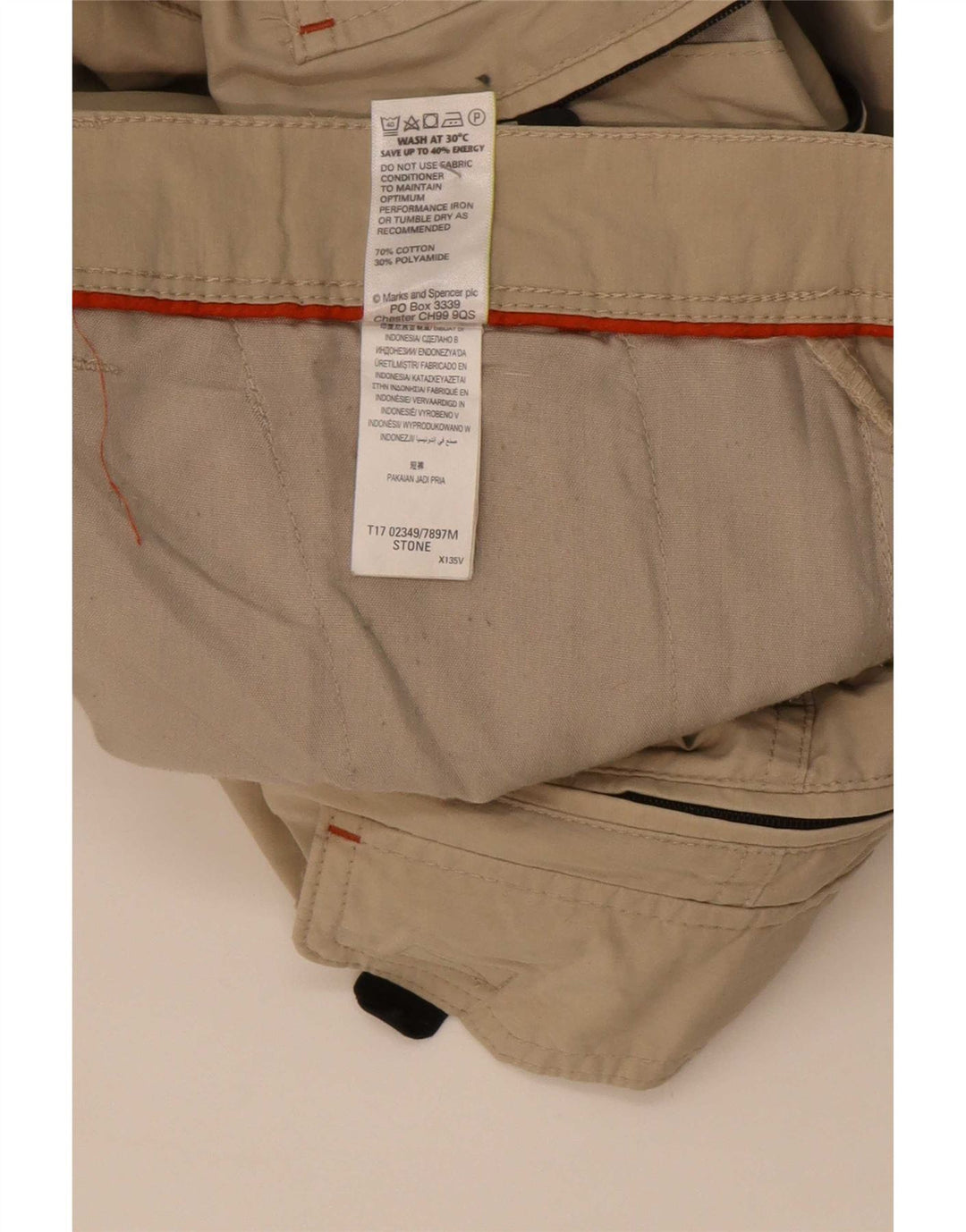 Marks & Spencer Herre Cargo Bermuda Shorts W40 XL Beige Bomuld