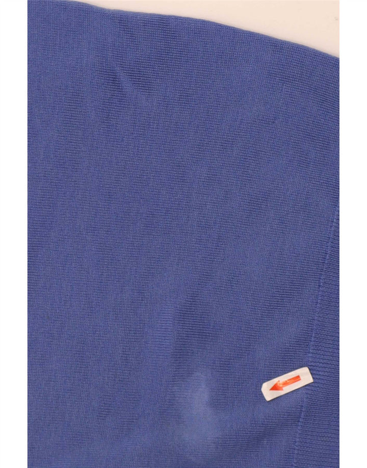 Marks & Spencer Dame V-hals sweater UK 12 Medium Blue Merino Wool