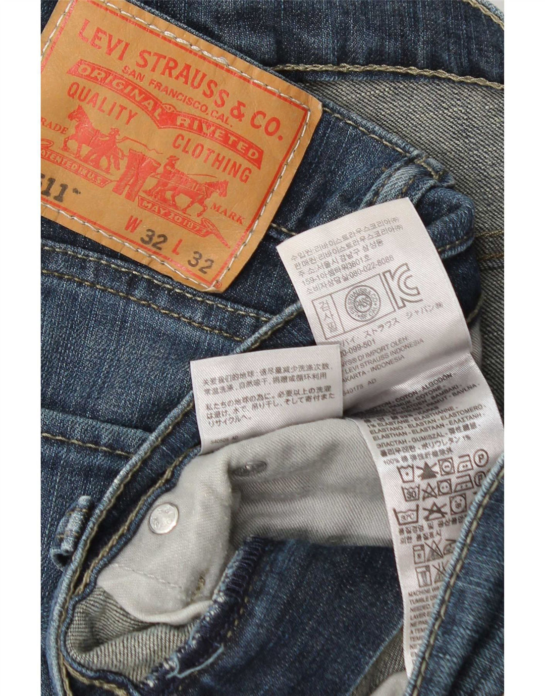 Levi's Herre 511 Slim Jeans W32 L32 Blå Bomuld