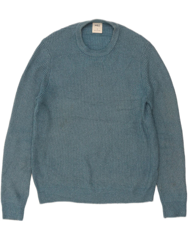 Marks & Spencer Mens Crew Neck Jumper Sweater Medium Blue Polyamide