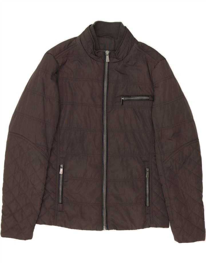 TRUSSARDI Mens Quilted Jacket IT 46 Small Brown Polyester Vintage Trussardi and Second-Hand Trussardi from Messina Hembry 