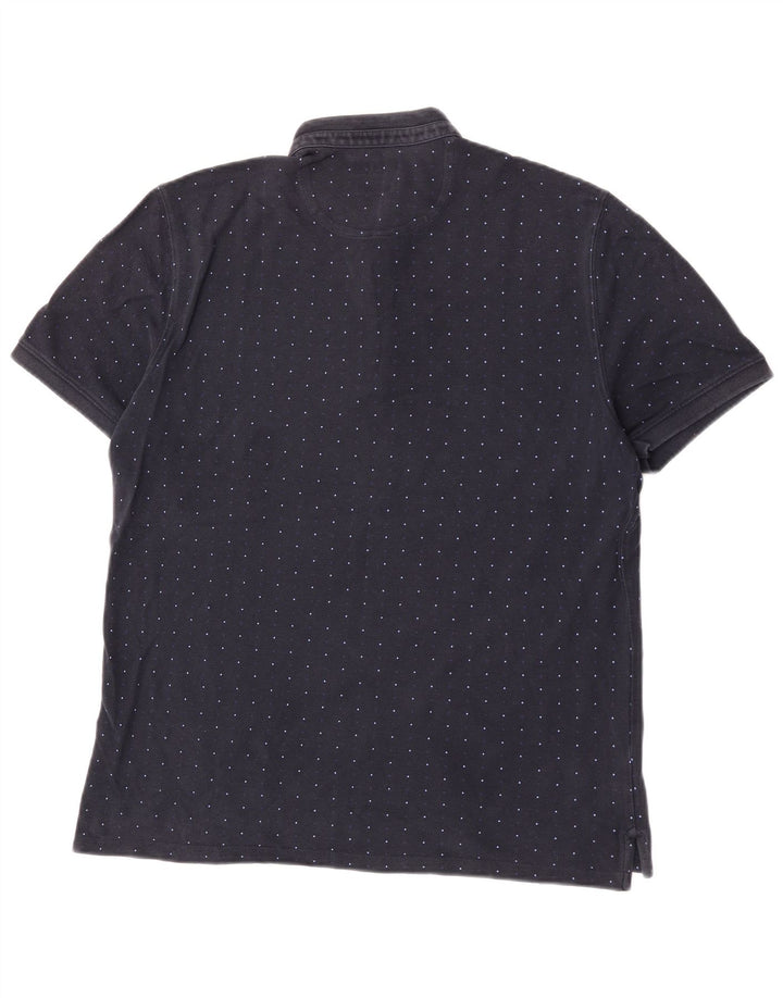 Massimo Dutti Herre poloshirt XL Navy Blue Spotted