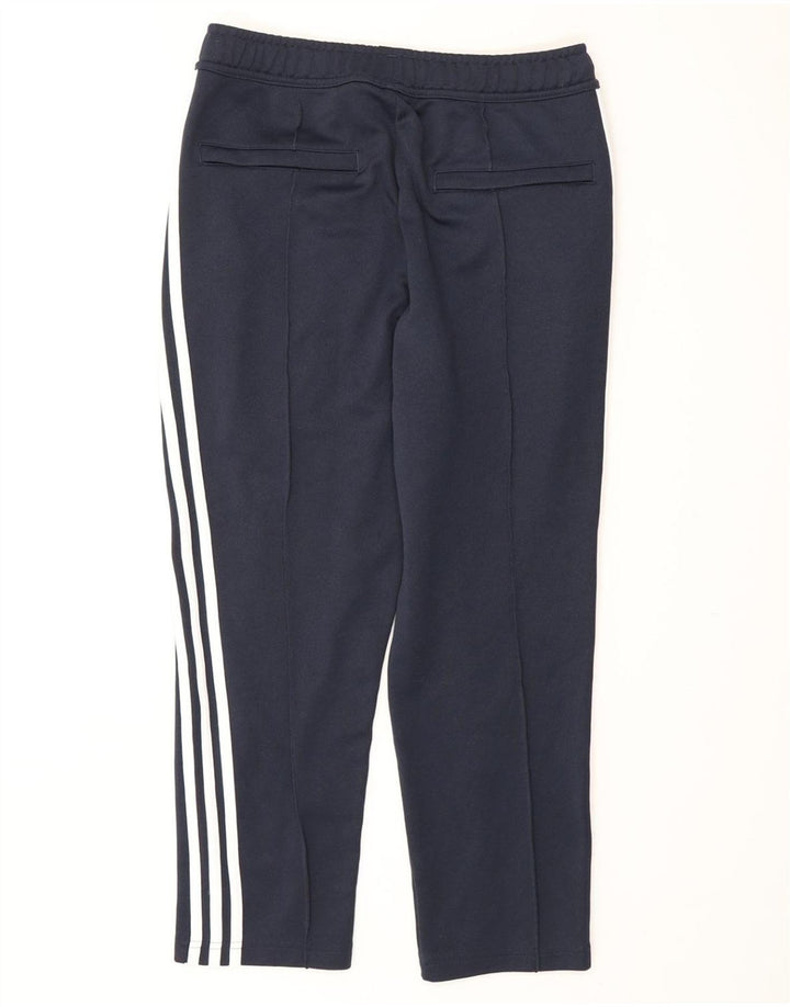 ADIDAS Womens Capri Tracksuit Trousers UK 10 Small  Navy Blue Polyester Vintage Adidas and Second-Hand Adidas from Messina Hembry 