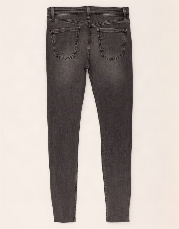 Zara Dame Distressed Crop Skinny Jeans EU 38 Small W28 L25 Grå