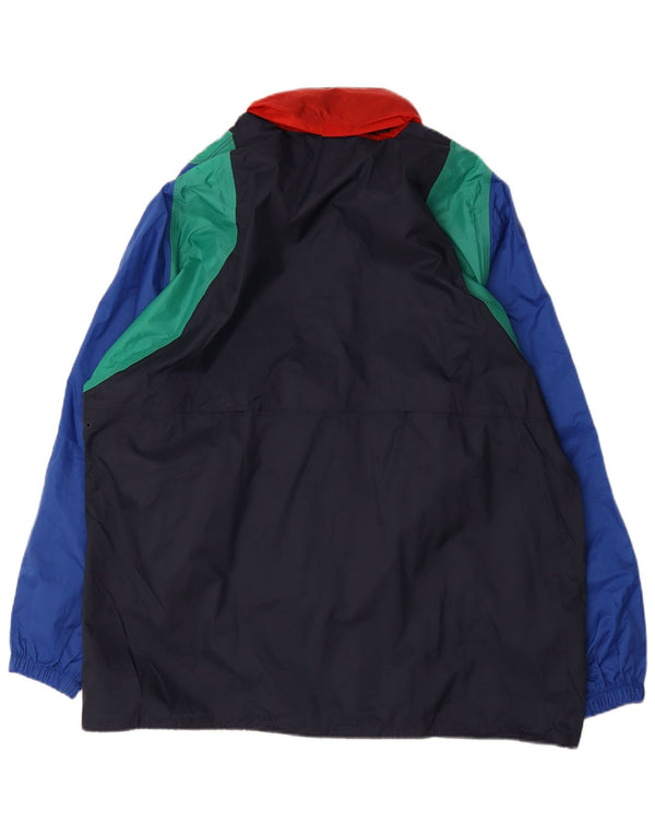 Anuy Regnjakke til mænd UK 40 Large Navy Blue Colourblock Nylon