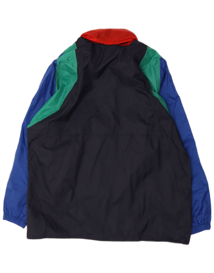 Anuy Regnjakke til mænd UK 40 Large Navy Blue Colourblock Nylon
