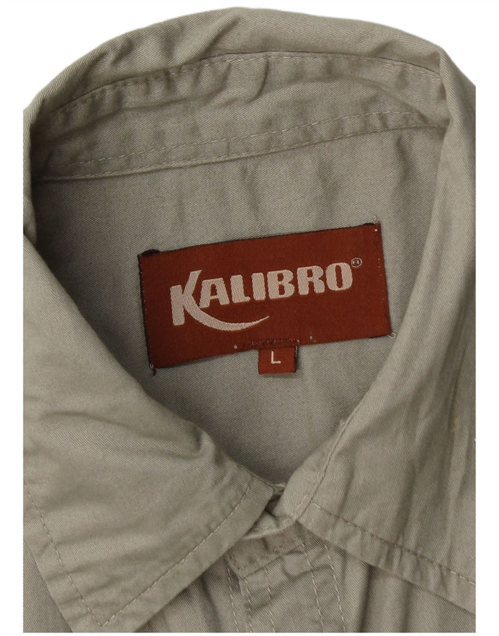Vintage Militærskjorte til mænd Stor Khaki Bomuld