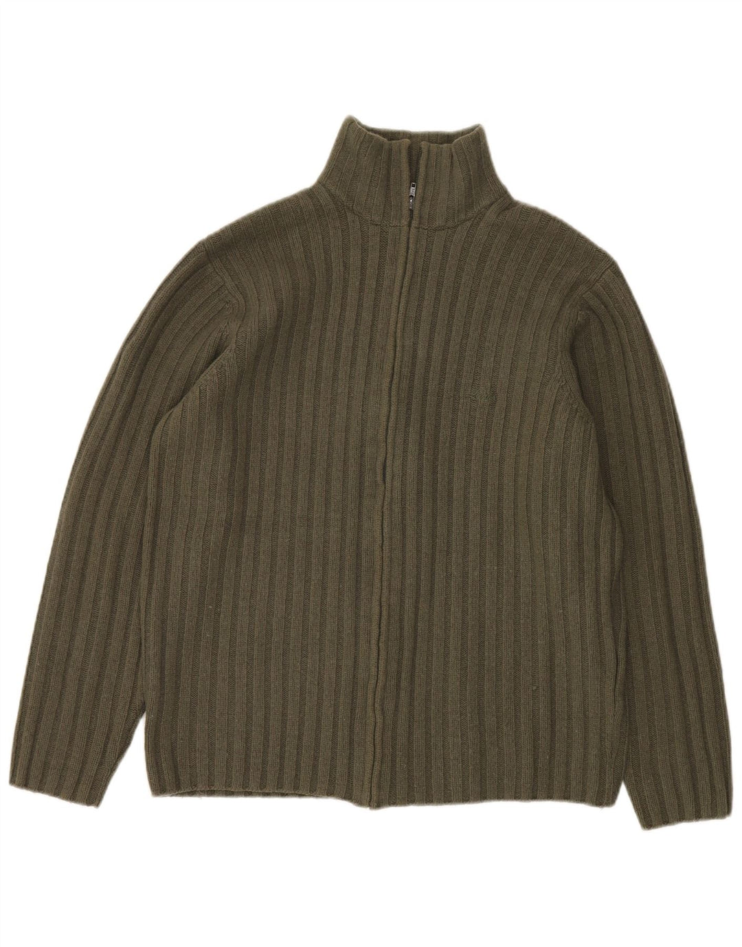 Levi's Herre cardigan sweater med fuld lynlås Stor kaki lammeuld