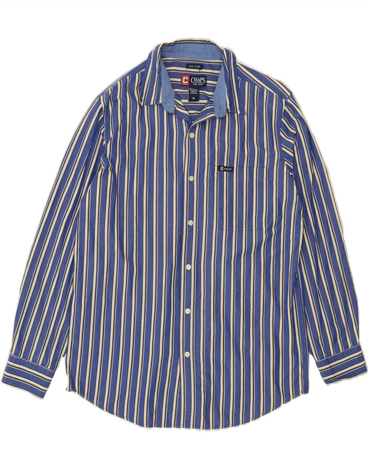CHAPS Mens Shirt Medium Blue Striped Cotton Vintage Chaps and Second-Hand Chaps from Messina Hembry 