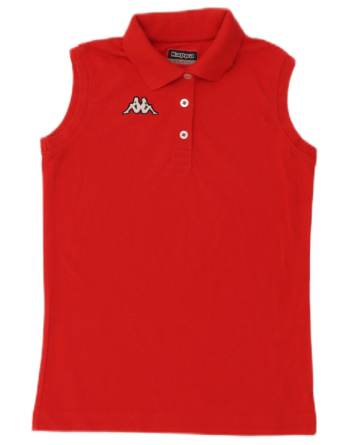 Kappa Dame Ærmeløs Polo Shirt UK 10 Lille Rød
