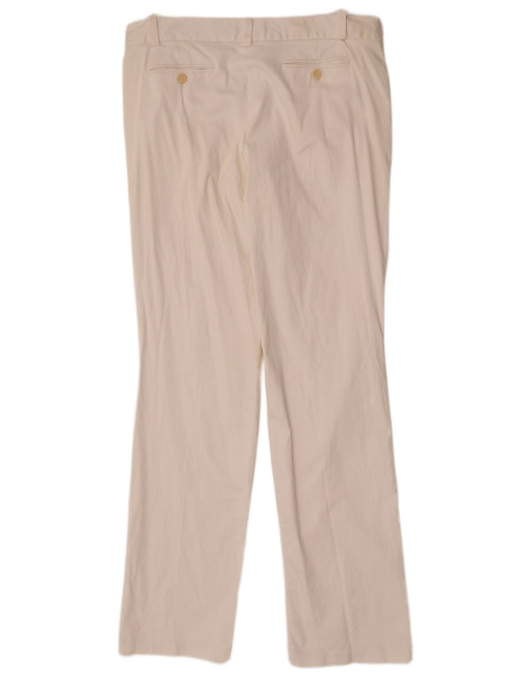 Zara Dame Bootcut Chino Bukser EU 44 XL W34 L35 Hvid Bomuld