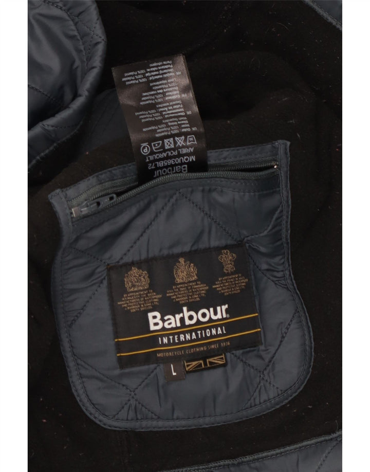 BARBOUR Herre quiltet jakke UK 40 Stor marineblå polyamid
