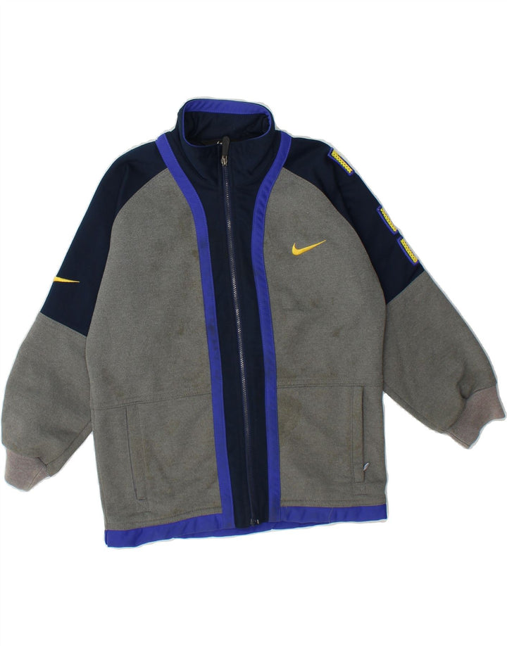 NIKE Boys Tracksuit Top Jacket 12-13 Years Large Grey Colourblock Vintage Nike and Second-Hand Nike from Messina Hembry 
