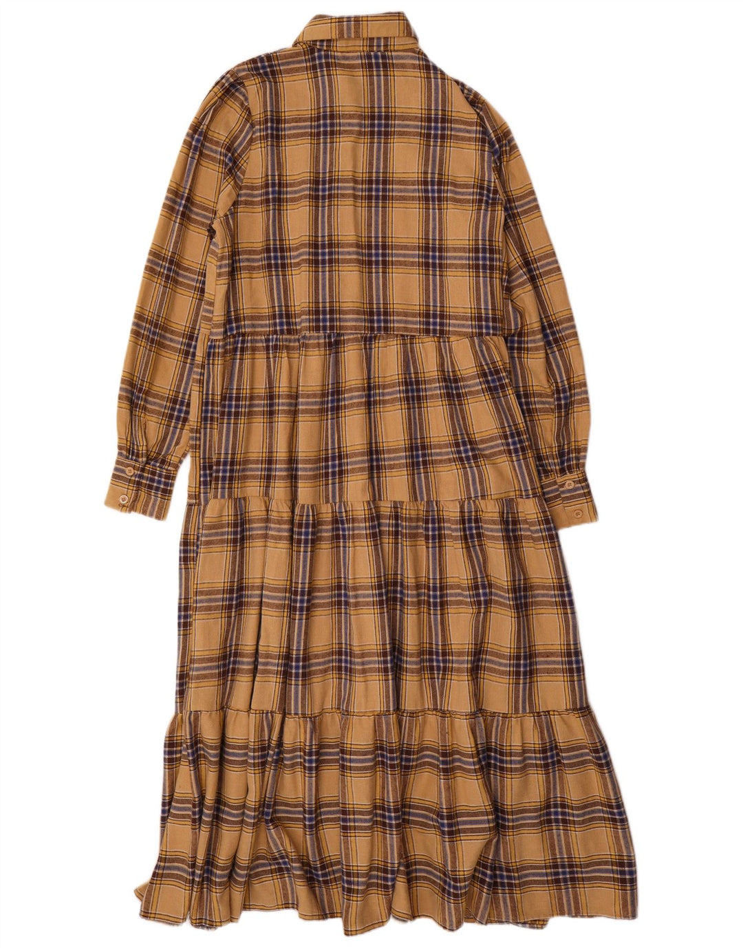 Coast Dame Langærmet Maxikjole UK 10 Small Beige Ternet polyester