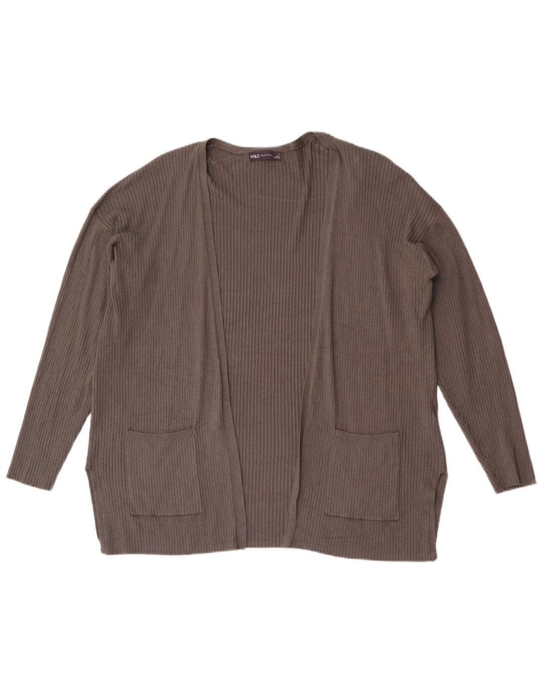 Marks & Spencer Dame Relaxed Fit Cardigan Sweater UK 14 Large Grey
