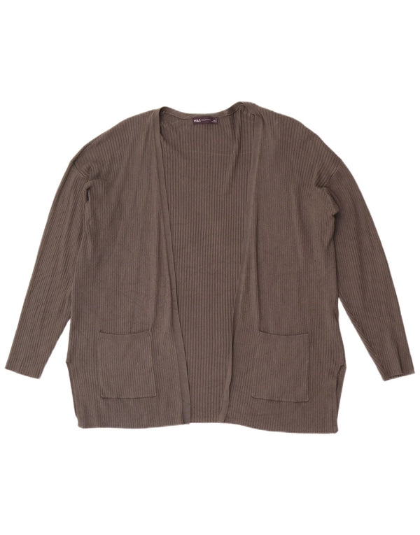 Marks & Spencer Dame Relaxed Fit Cardigan Sweater UK 14 Large Grey