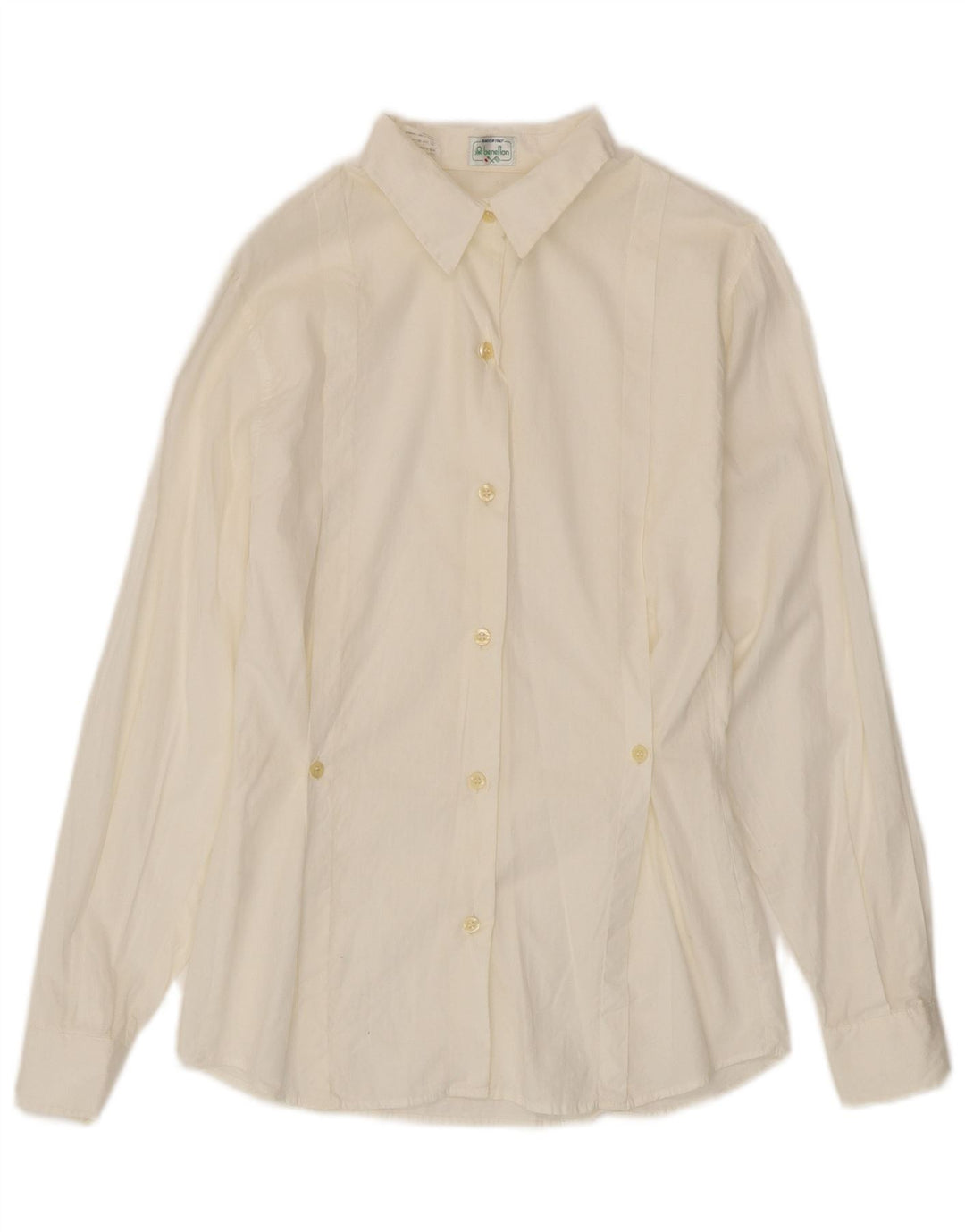 Benetton Dameskjorte IT 42 Medium Hvid Bomuld