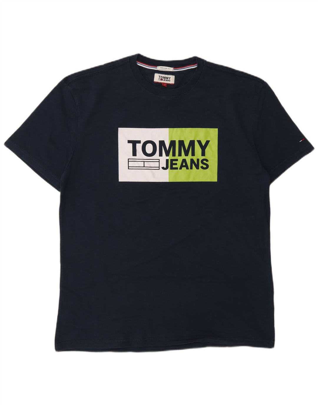 TOMMY HILFIGER Herre Regular Fit grafisk T-shirt top mellem marineblå